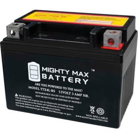ECOM GROUP INC Mighty Max Battery YTX4L 12V 3AH / 50CCA Battery YTX4L-BS